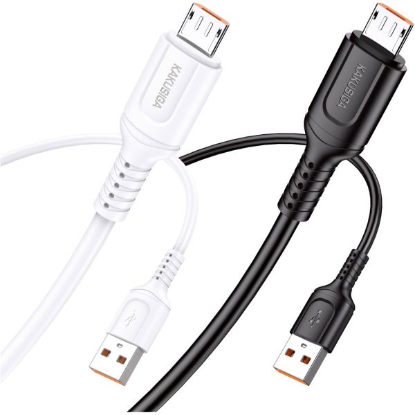 Cablu date, Kakusiga KSC-805,  2.4A Micro USB, 1 M, Alb, Negru