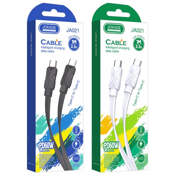 Cablu Date, Jokade - JA021, PD60W Fast Charge. 1M, Type-C la Type-C, Negru