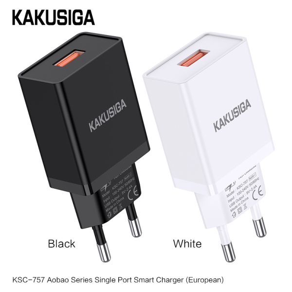 Incarcator KAKUSIGA KSC-757 USB 2.4A (Negru/Alb)