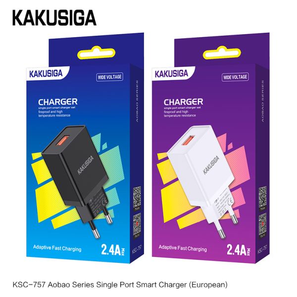 Incarcator KAKUSIGA KSC-757 USB 2.4A (Negru/Alb)