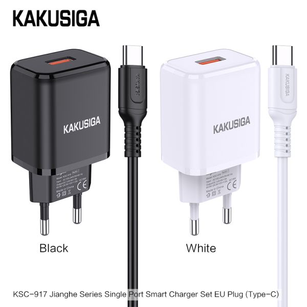 Incarcator Qualcomm 3.0, KAKUSIGA KSC-917, Set cu Cablu Usb/Type-C, 18W