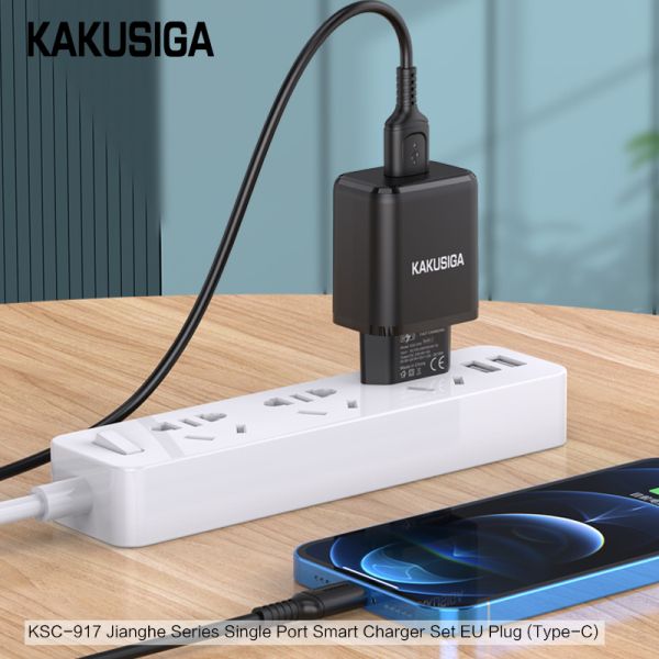 Incarcator Qualcomm 3.0, KAKUSIGA KSC-917, Set cu Cablu Usb/Type-C, 18W