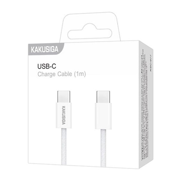 Cablul de Incarcare si Transfer Date  Panzat,  KAKUSIGA - KSC-977 PD60W, iPhone 15, IPhone 16, 1M, Type-C la Type-C, Alb