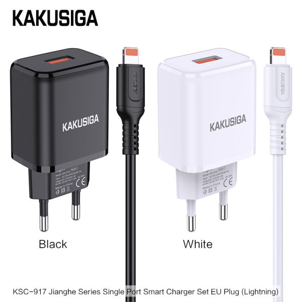 Incarcator KAKUSIGA KSC-917, Set cu Cablu Usb/Lightning, 18W