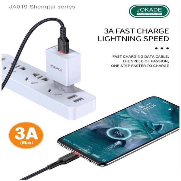 Cablu date, Panzat, Jokade, JA019, 3.0A Micro USB, 1 M