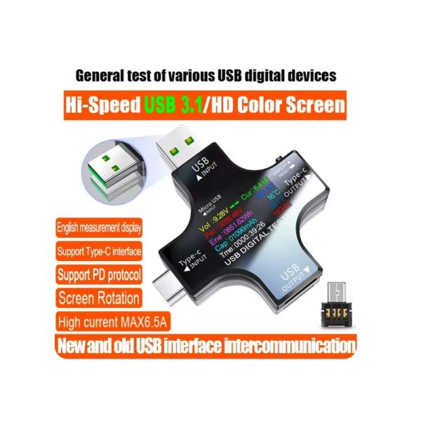 Tester USB Tip-C PD Voltmeter Digital, cu Bluetooth