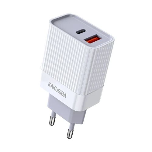 Incarcator retea, KAKU® KSC-501, PD25W+QC3.0, (1xUSB+1xUSB-C) 3A, Incarcare Rapidă, Alb, Blister