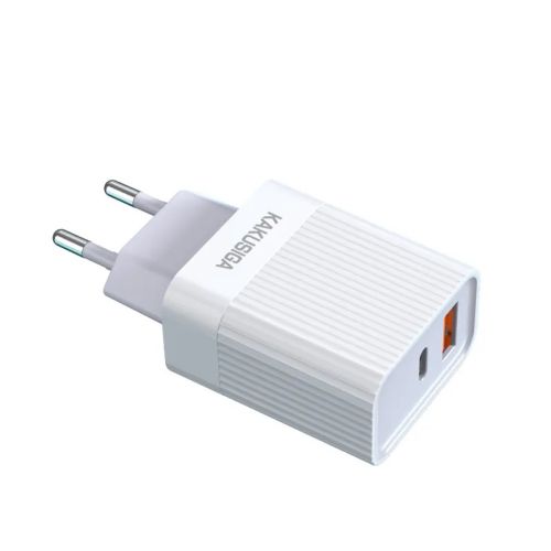 Incarcator retea, KAKU® KSC-501, PD25W+QC3.0, (1xUSB+1xUSB-C) 3A, Incarcare Rapidă, Alb, Blister