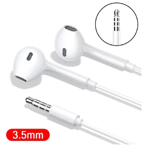 Casti Model iPhone EarPods, cu conector Jack de 3.5MM, pachet bulk, Albe