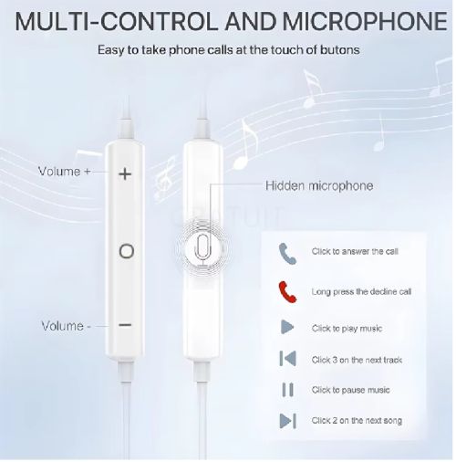 Casti Model iPhone EarPods, cu conector Jack de 3.5MM, pachet bulk, Albe