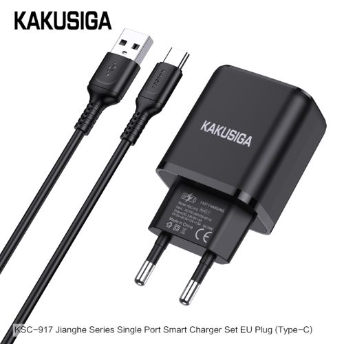 Incarcator Qualcomm 3.0, KAKUSIGA KSC-917, Set cu Cablu Usb/Type-C, 18W