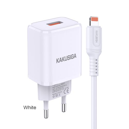 Incarcator KAKUSIGA KSC-917, Set cu Cablu Usb/Lightning, 18W