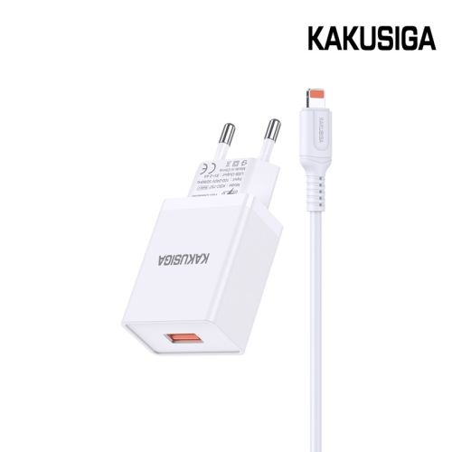 Set Incarcator cu cablu, Usb - Lightning, Kakusiga, KSC-931, 2.4A, Alb